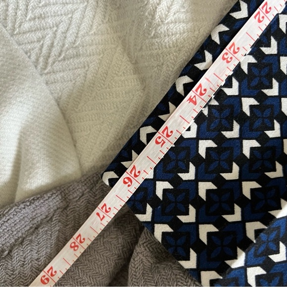 H&M Slacks Navy Patterned Stretchy Cigarette Trousers Pants Size 12 - Picture 6 of 8